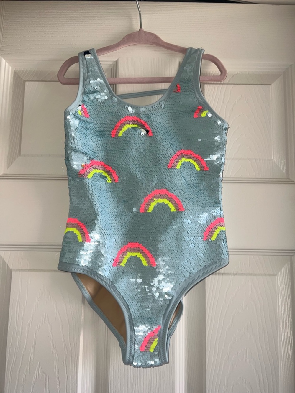 Shade Critters Sequin Rainbow Kids One-Piece Bodysuit - Light Blue